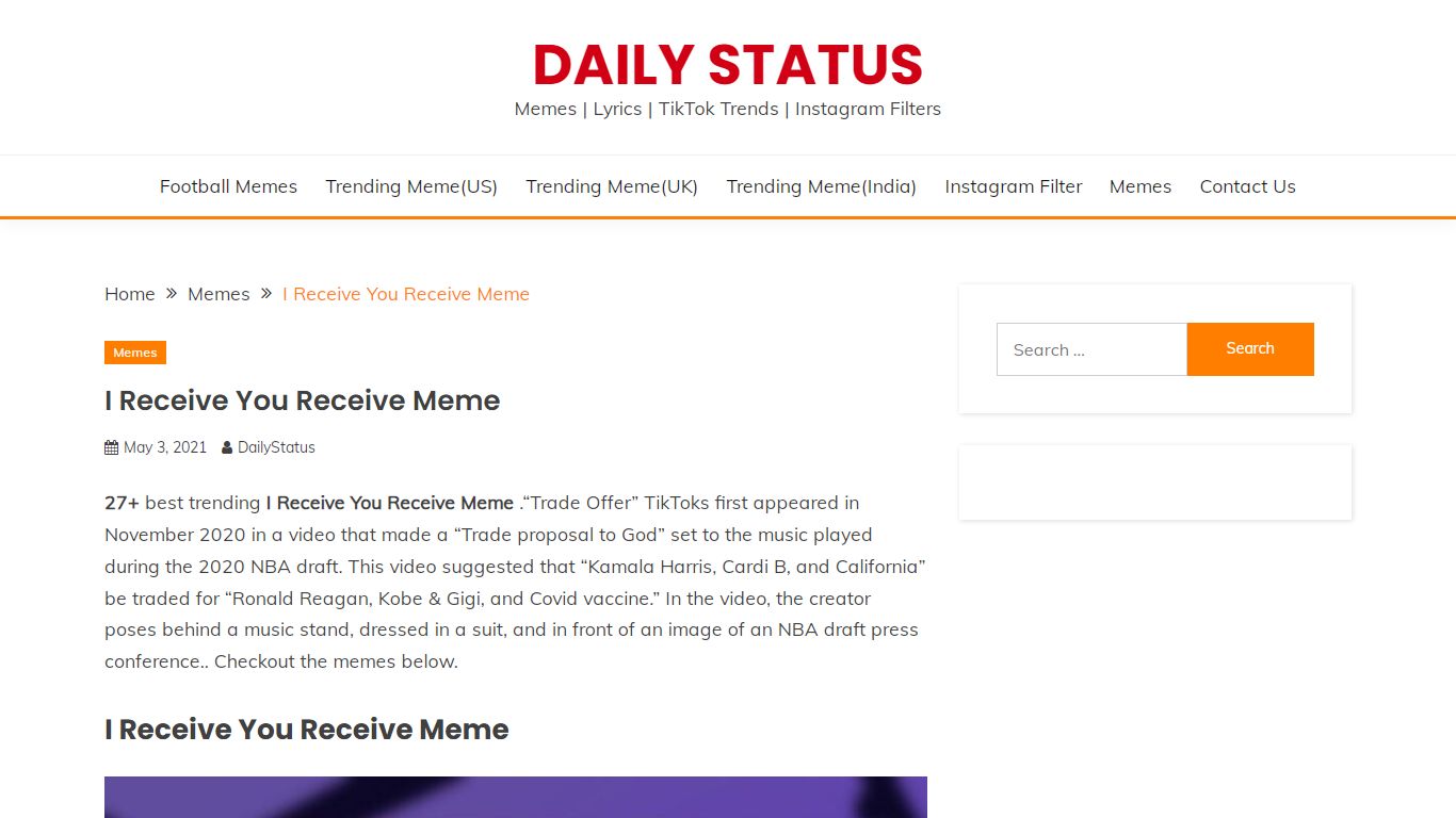 I Receive You Receive Meme - Daily Status